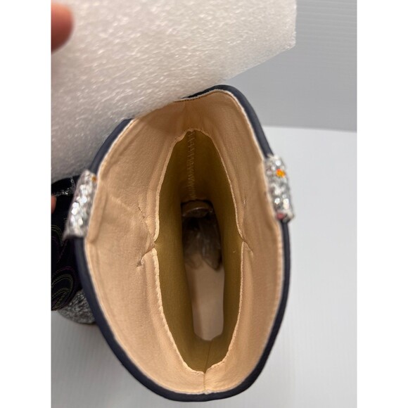 MOTASHA Girl’s Glitter Cowboy Boots Western Embroidered Silver Size 4 US (Bx X) - Picture 7 of 8